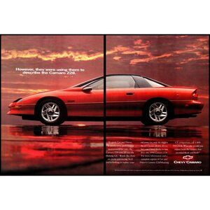 1994 Chevy Camaro Z28 Coupe Sports Car 2 Page Vintage Print Ad Wall Art Man Cave